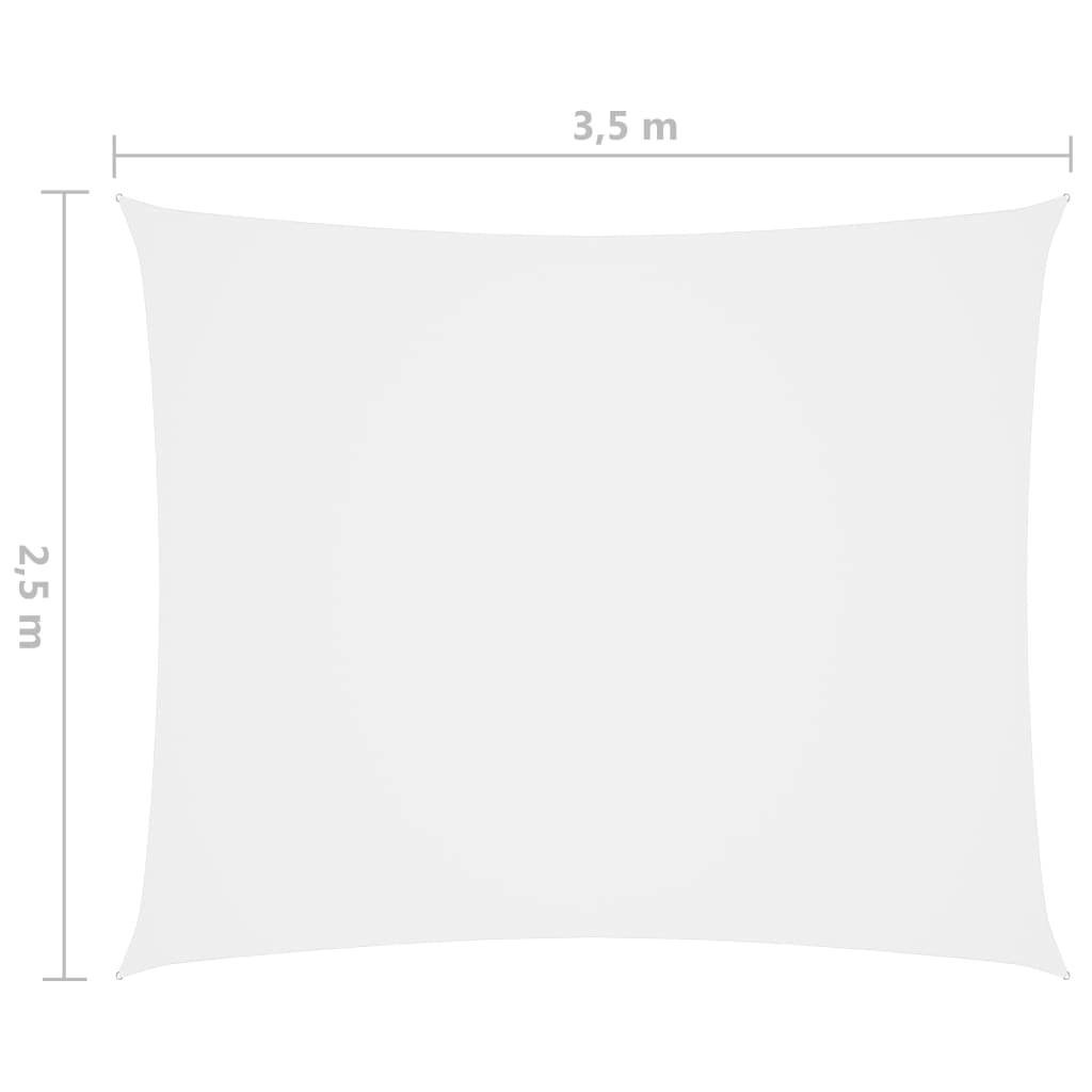 vidaXL Para-sol tecido oxford retangular 2,5x3,5 m branco