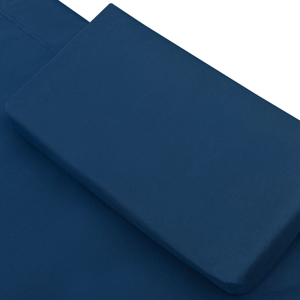 vidaXL Espreguiçadeira com toldo e almofada azul
