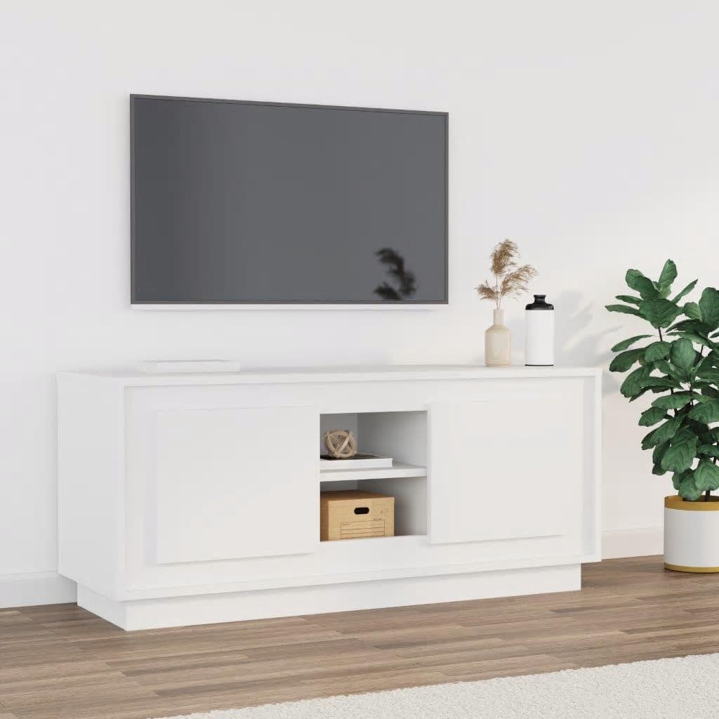 vidaXL Móvel para TV 102x35x45 cm madeira processada branco