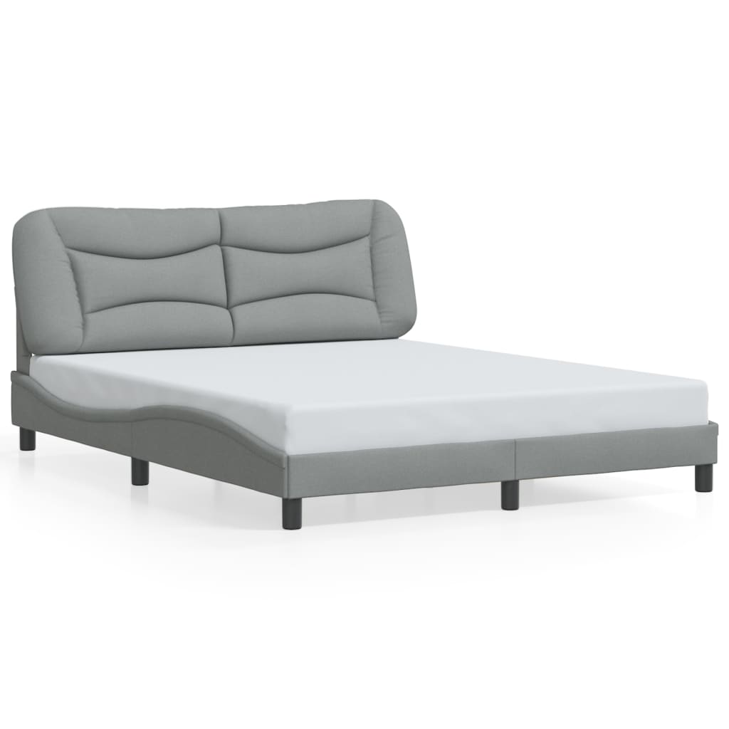 vidaXL Estrutura de cama 160x200 cm tecido cinzento-claro
