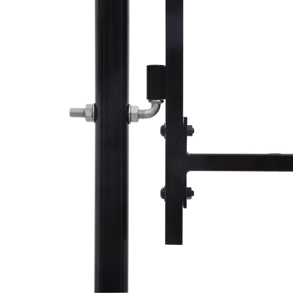 vidaXL Portão de vedação individual topo em espeto aço 1x1,2m preto