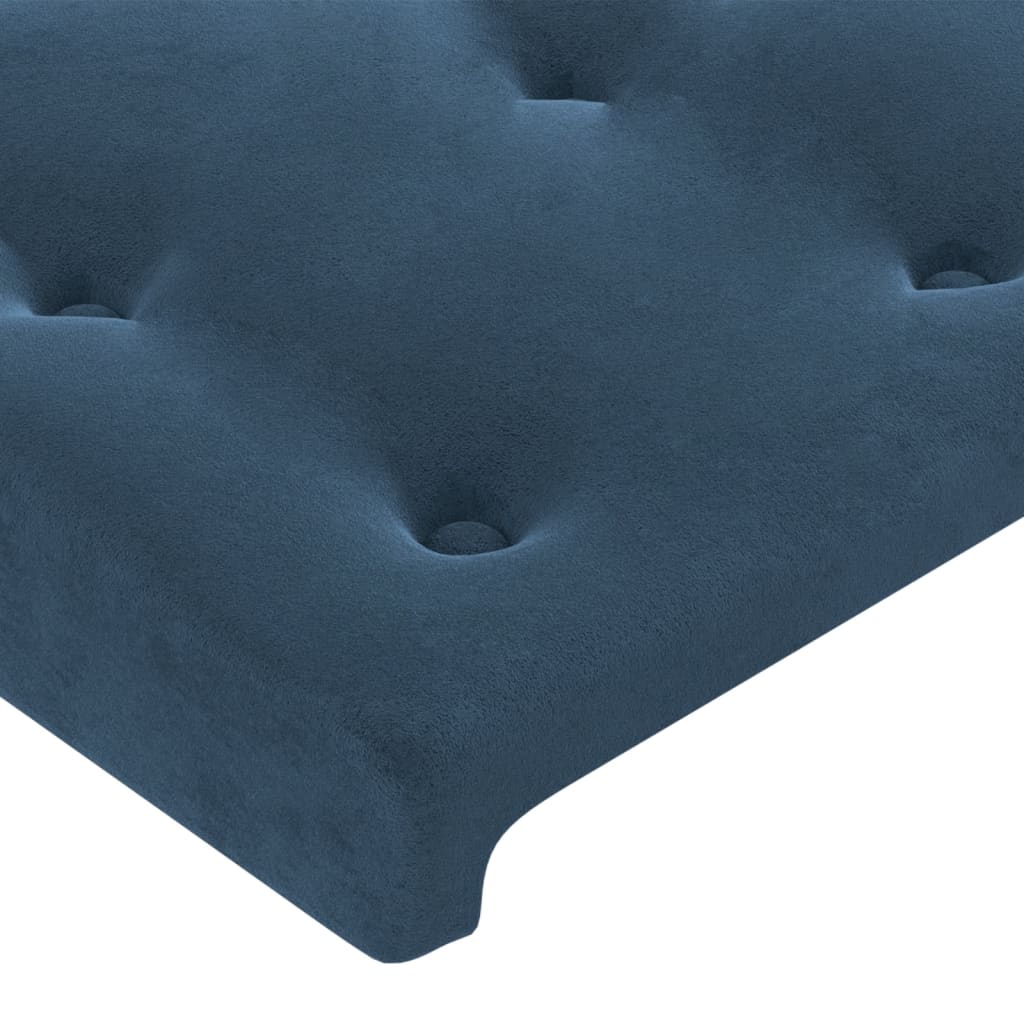 vidaXL Estrutura de cama c/ cabeceira 100x200 cm veludo azul-escuro