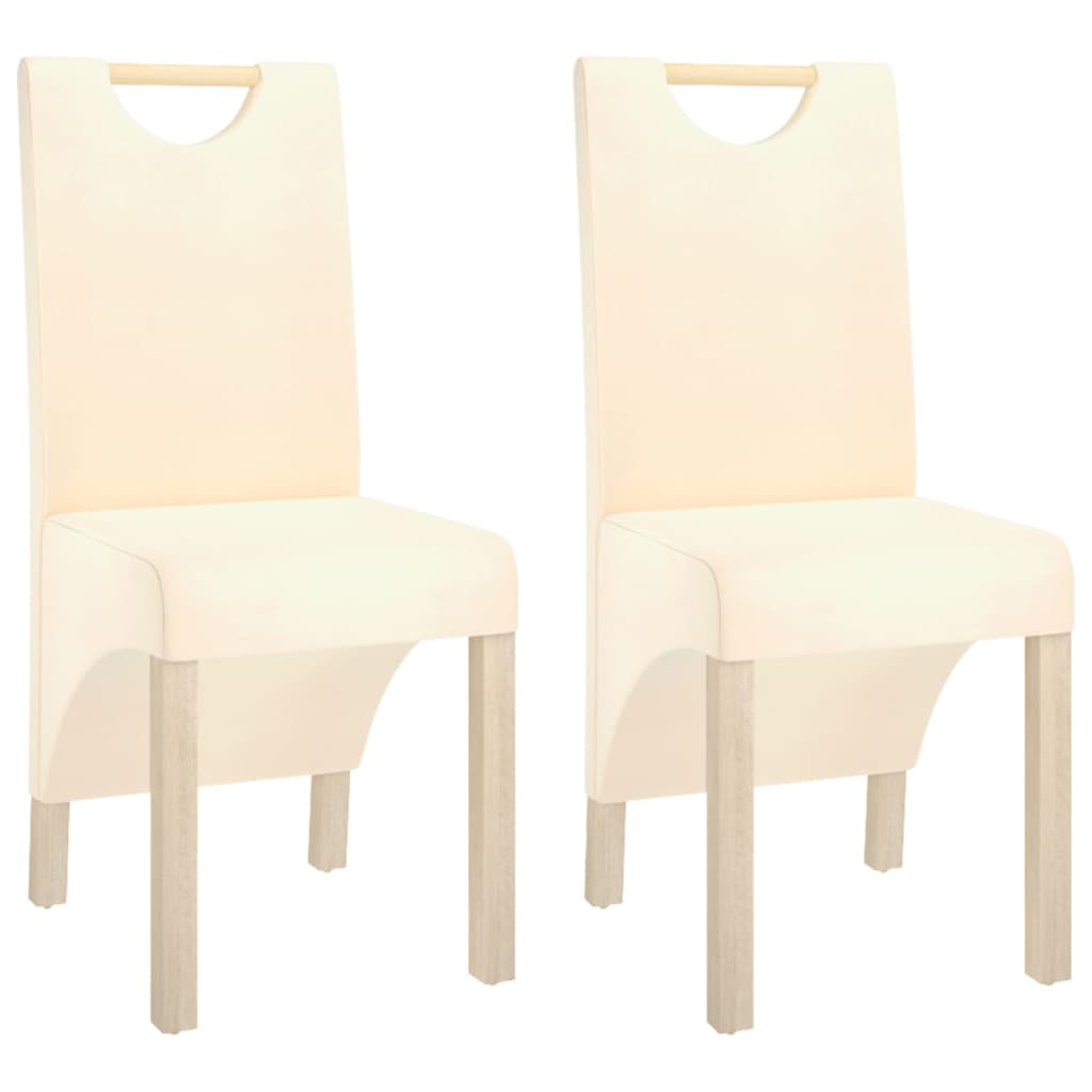 vidaXL Cadeiras de jantar 2 pcs tecido cor creme