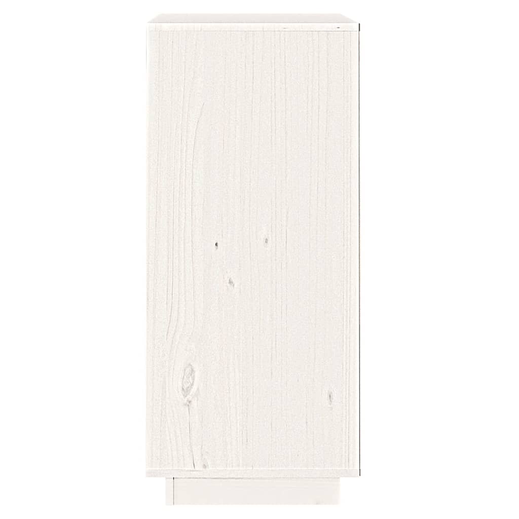 vidaXL Aparador 38x35x80 cm madeira de pinho maciça branco