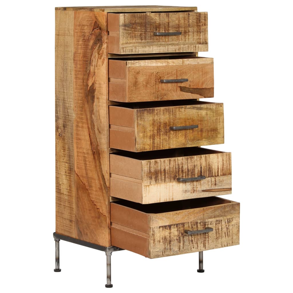 vidaXL Armário de gavetas 45x35x106 cm madeira de mangueira maciça