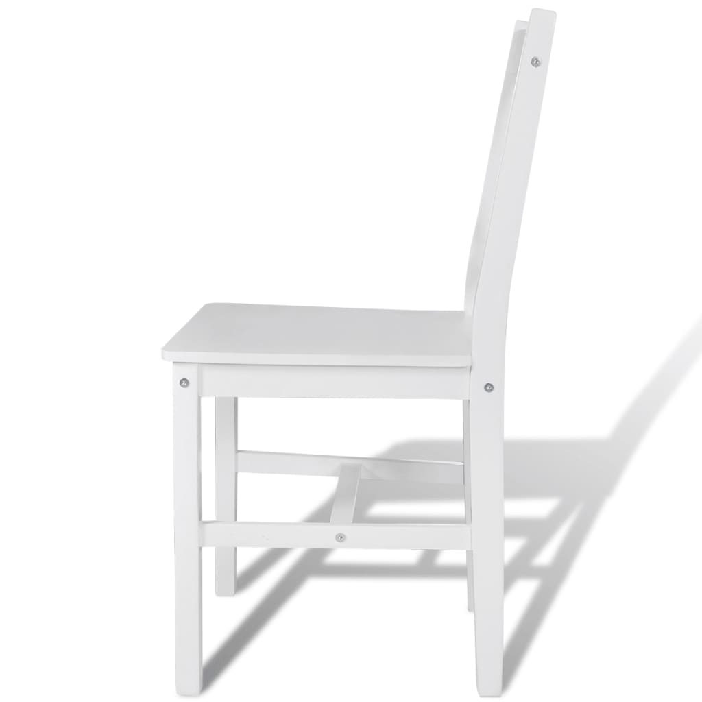 vidaXL Cadeiras de jantar 4 pcs madeira de pinho branco