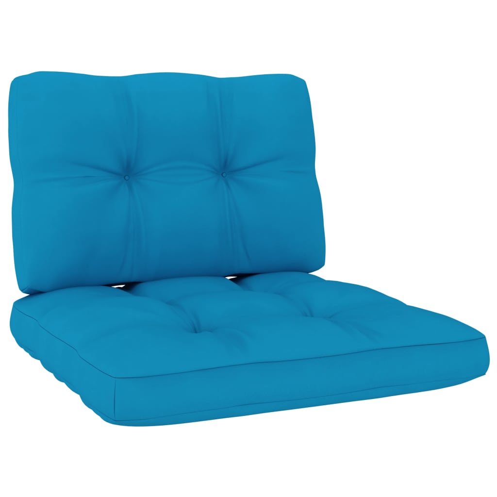 vidaXL Cadeiras de jardim 2 pcs c/ almofadões azuis pinho impregnado