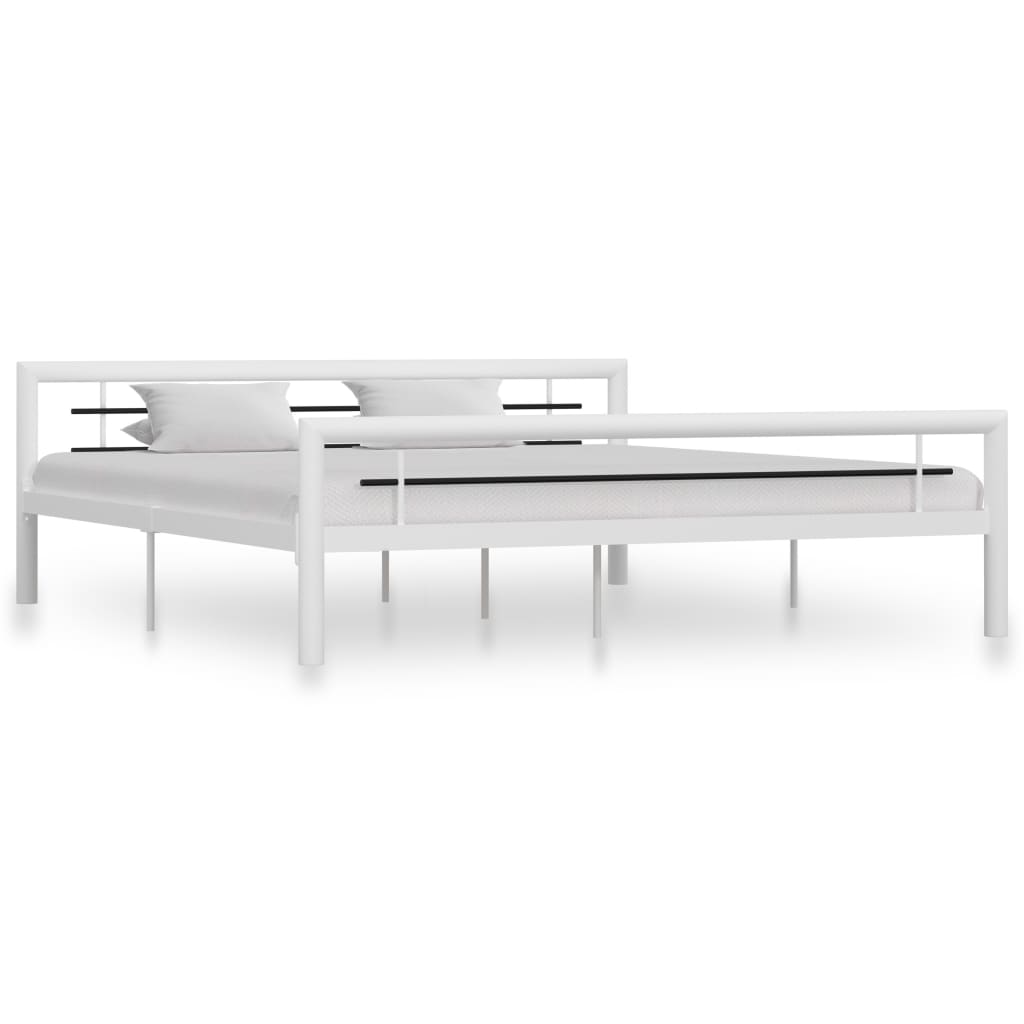 vidaXL Estrutura de cama 180x200 cm metal branco e preto