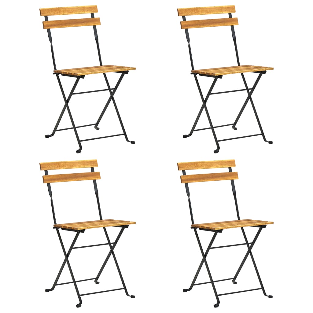 vidaXL Cadeira de bistrô dobrável 4 pcs madeira de acácia maciça