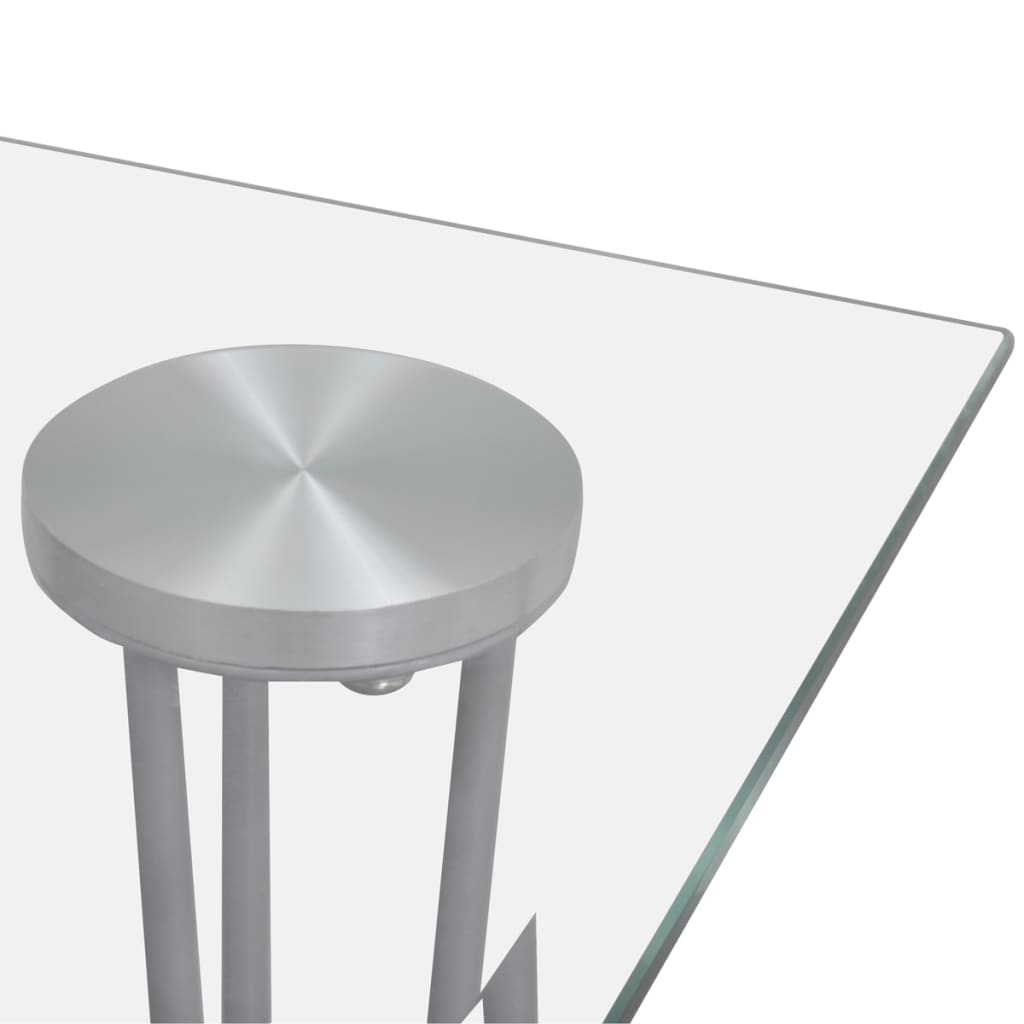 vidaXL Mesa de jantar com tampo de vidro transparente