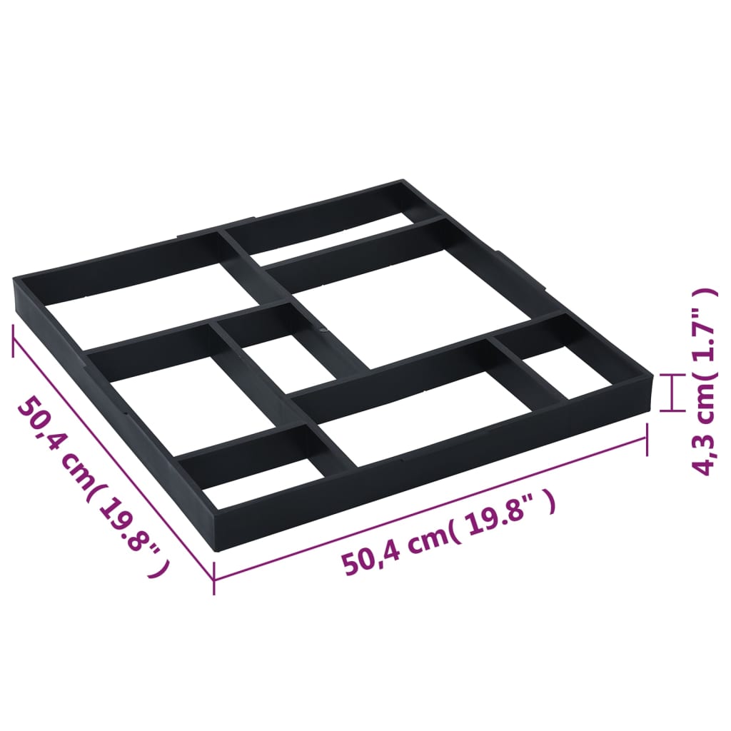 vidaXL Moldes de pavimento 2 pcs 50,4x50,4x4,3 cm plástico