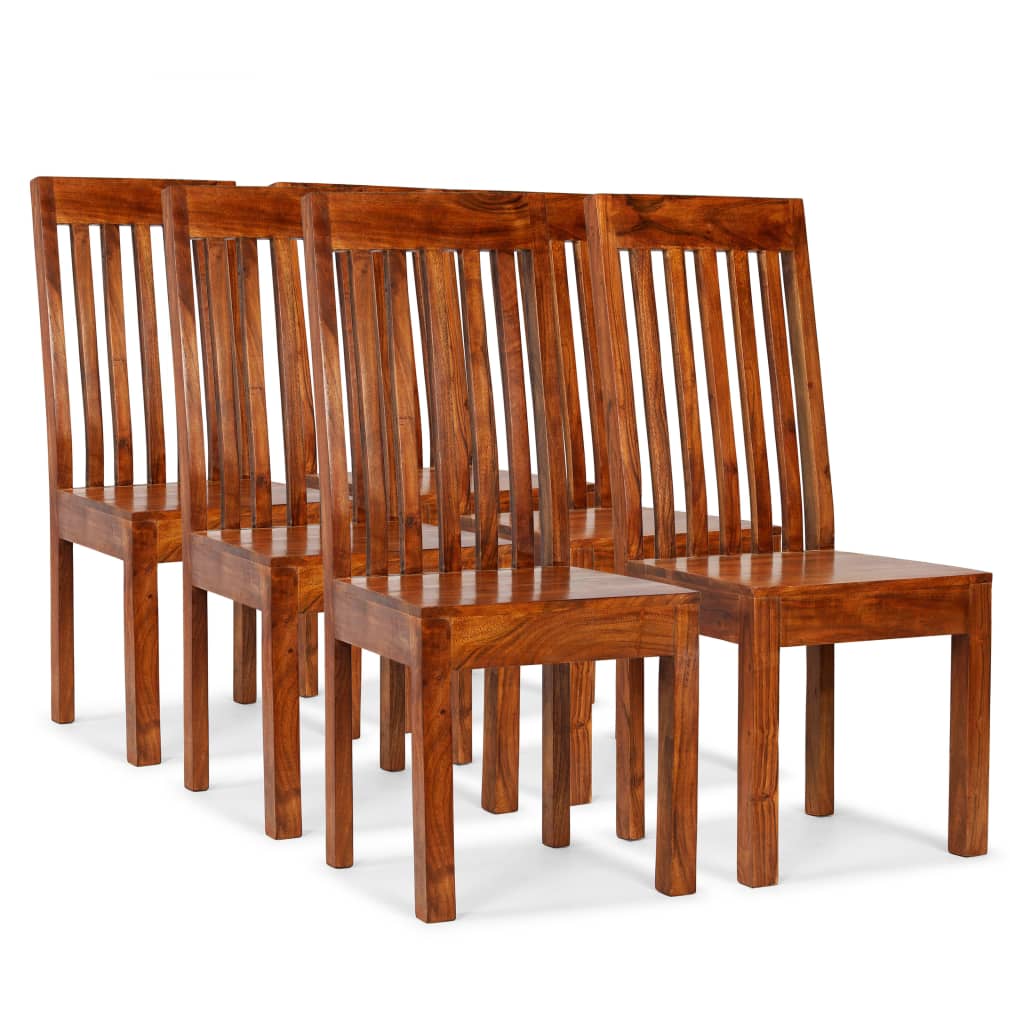 vidaXL Cadeiras de jantar 6 pcs em madeira maciça + sheesham modernas
