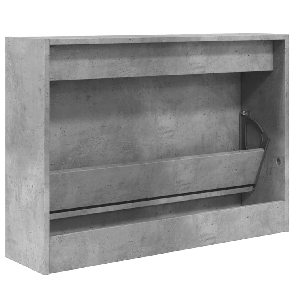 vidaXL Sapateira 80x21x57 cm madeira processada cinzento cimento