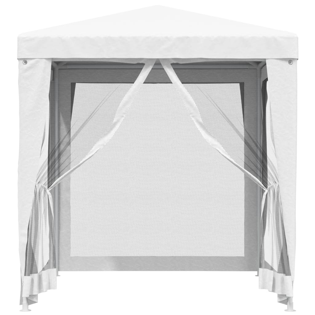 vidaXL Tenda para festas com 4 paredes laterais em rede 2x2 m branco