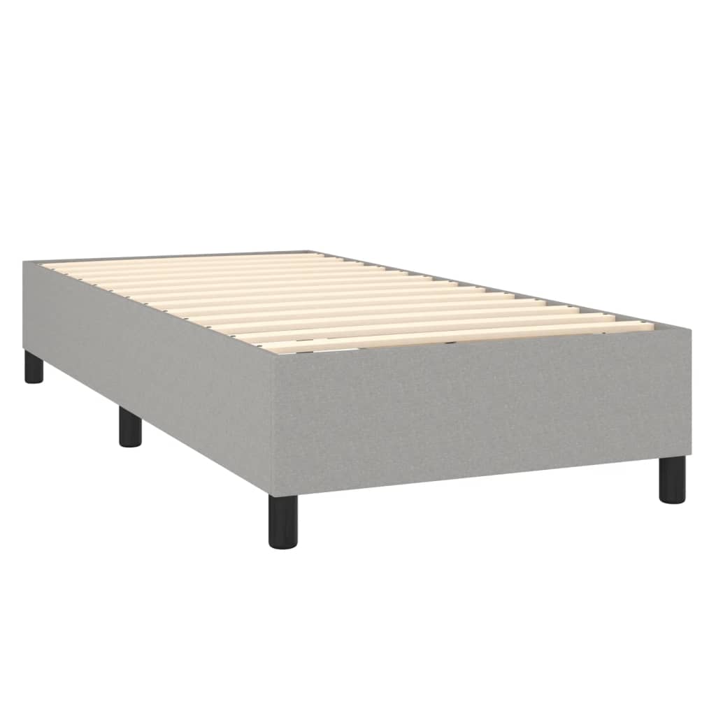 vidaXL Estrutura de cama com molas 80x200 cm tecido cinza-claro