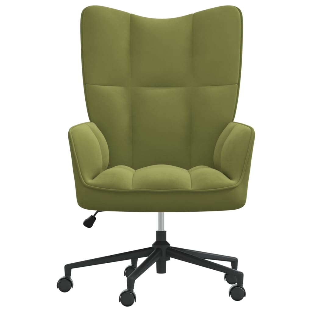 vidaXL Cadeira de descanso veludo verde-claro