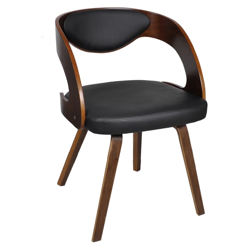 vidaXL Cadeiras jantar 4pcs madeira curvada couro artificial castanho