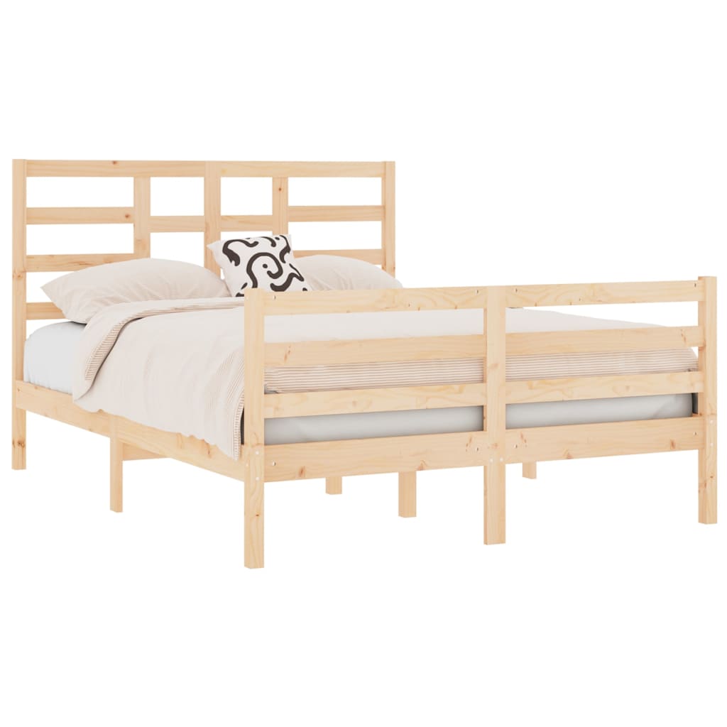 vidaXL Estrutura de cama 140x190 cm madeira maciça