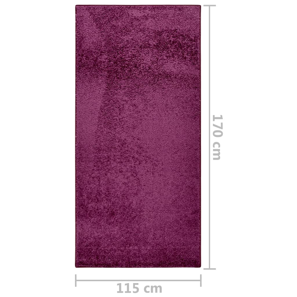 vidaXL Tapete antiderrapante de pelo suave 115x170 cm roxo