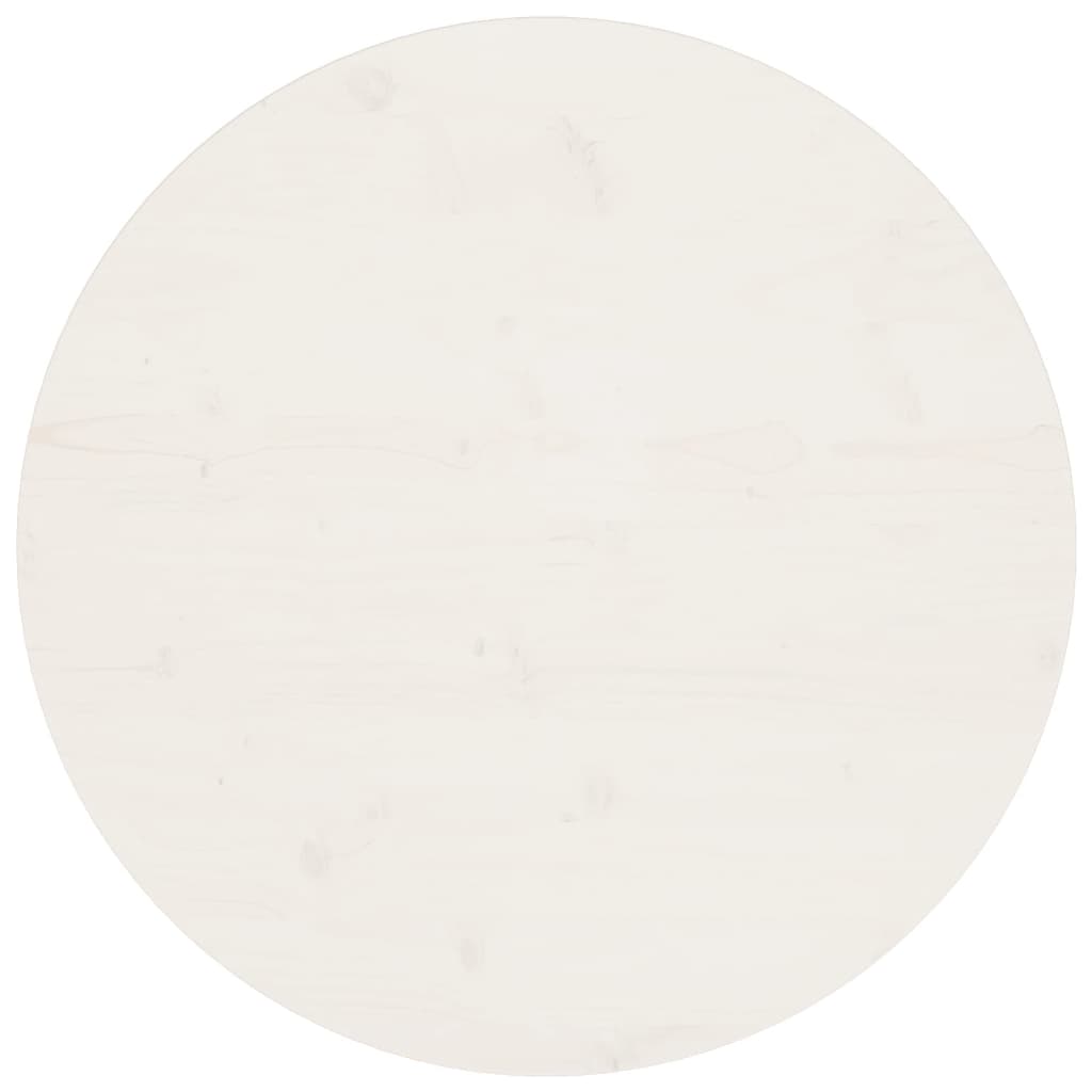 vidaXL Tampo de mesa pinho maciço Ø70x2,5 cm branco