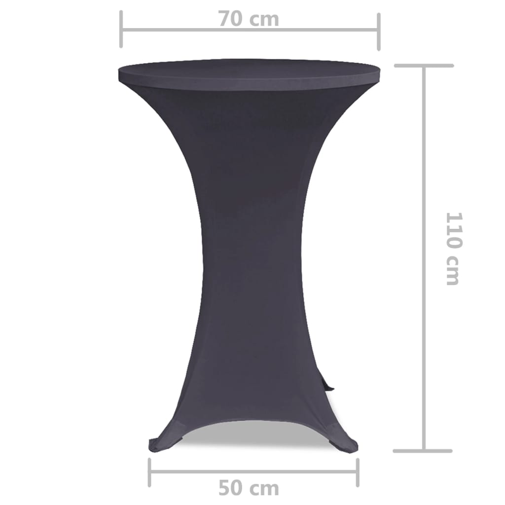 vidaXL Capa extensível para mesa 2 pcs 70 cm antracite