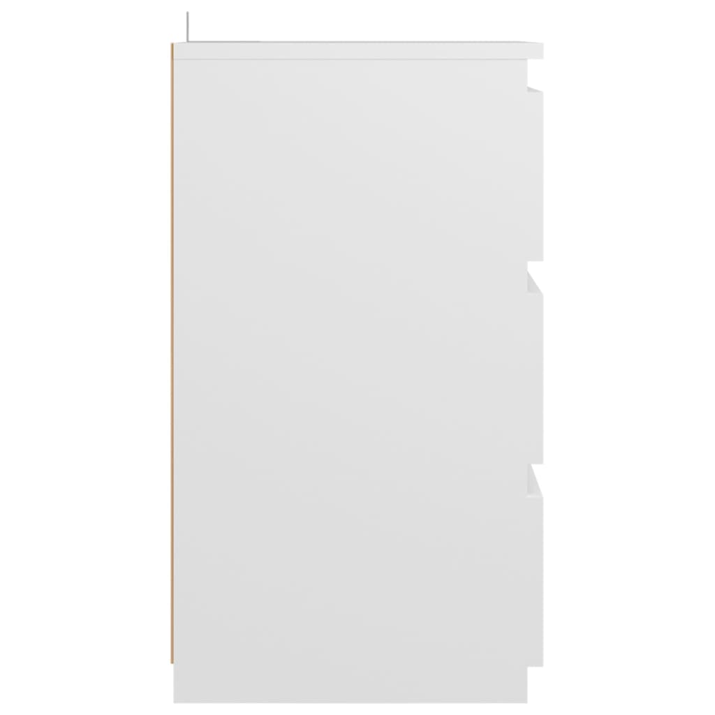 vidaXL Mesa de cabeceira 40x35x62,5 cm contraplacado branco