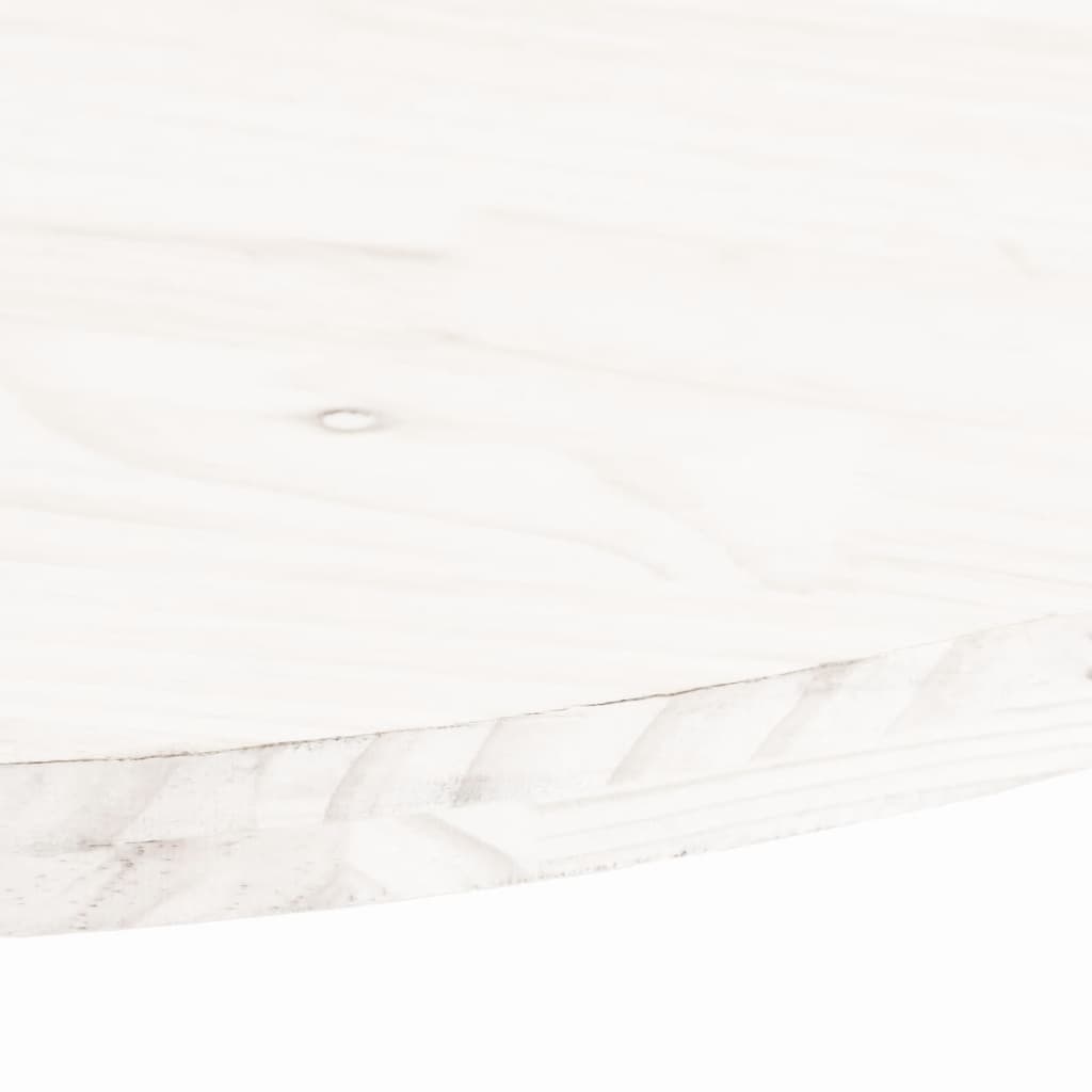 vidaXL Tampo de mesa oval 80x40x2,5 cm pinho maciço branco