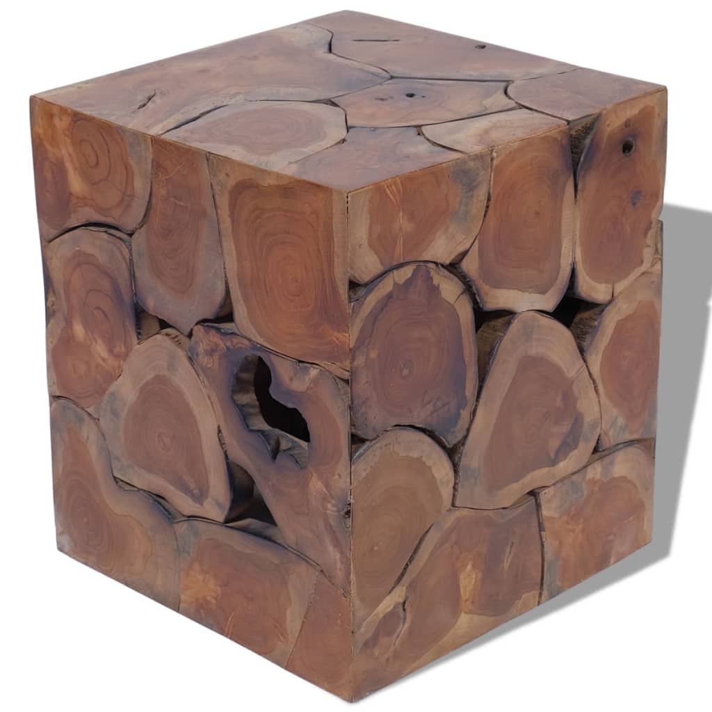 vidaXL Banco em madeira de teca maciça 40x40x45 cm