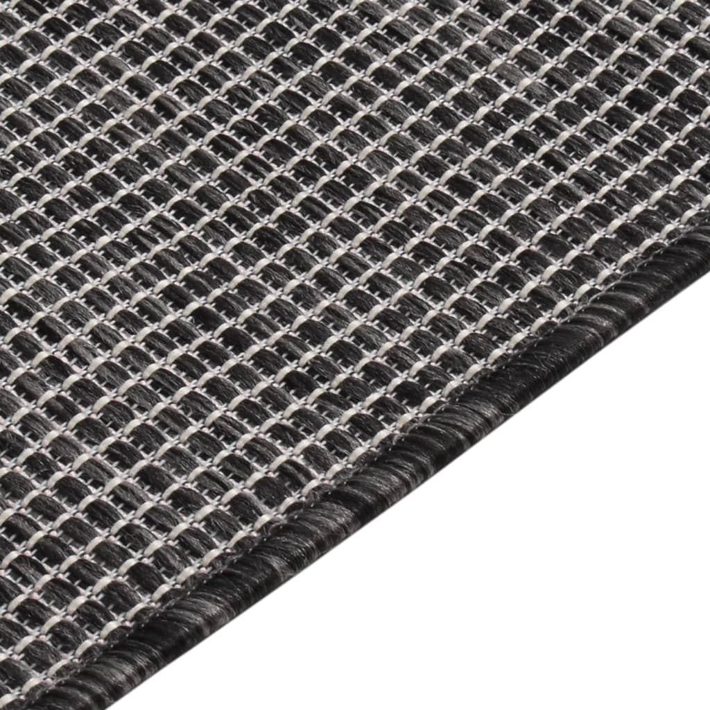 vidaXL Tapete de tecido plano para exterior 80x150 cm cinzento