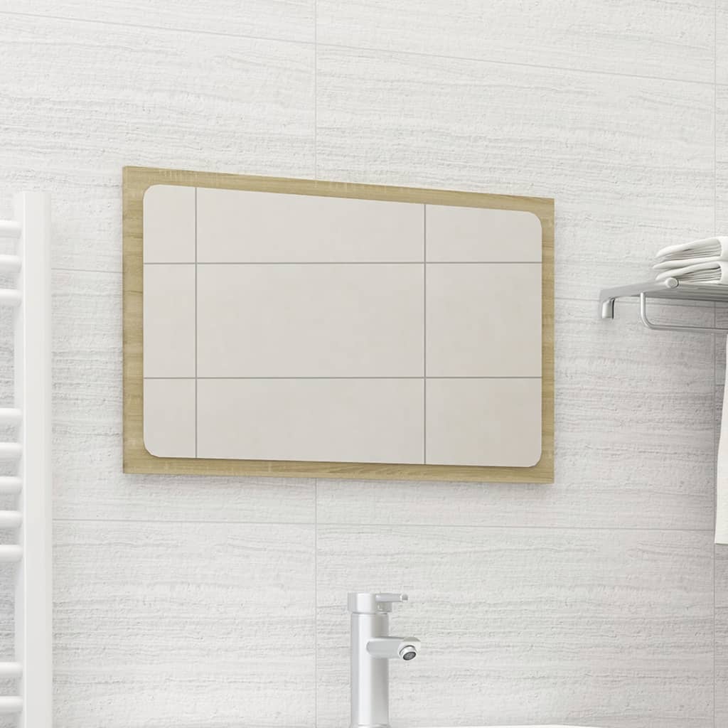 vidaXL Espelho de casa de banho 60x1,5x37 cm contraplacado carvalho