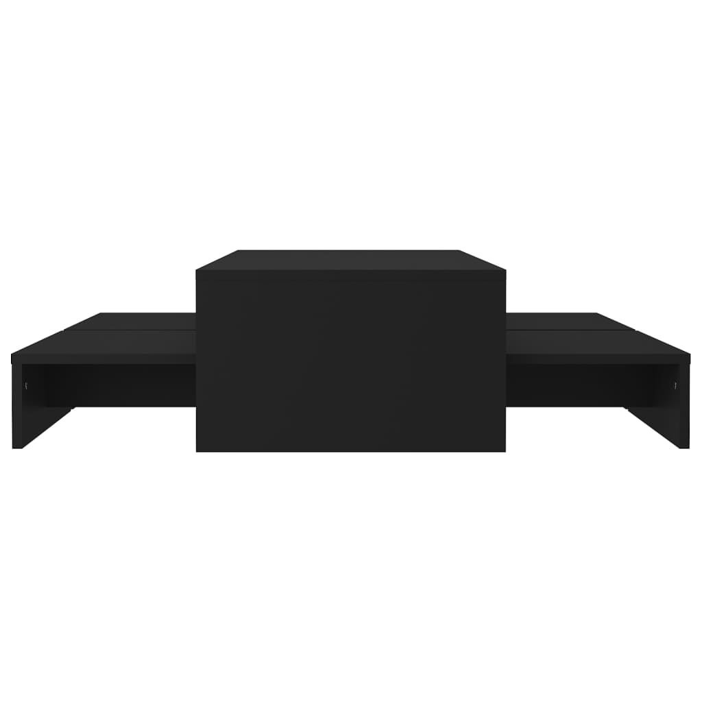 vidaXL Conj. mesas de centro 100x100x26,5 cm contraplacado preto