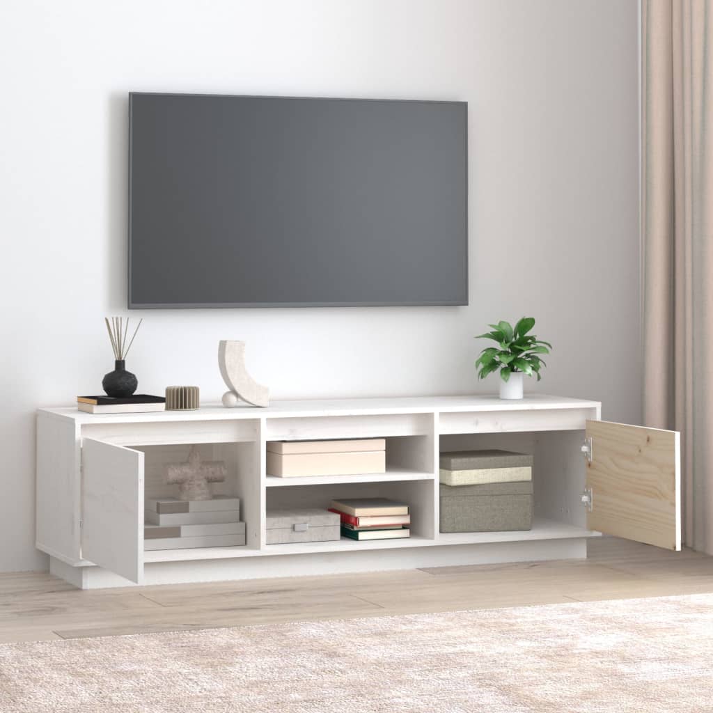 vidaXL Móvel de TV 140x35x40 cm madeira de pinho maciça branco