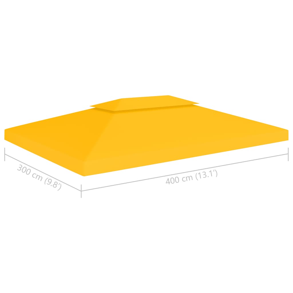 vidaXL Cobertura de gazebo com 2 camadas 310 g/m² 4x3 m amarelo