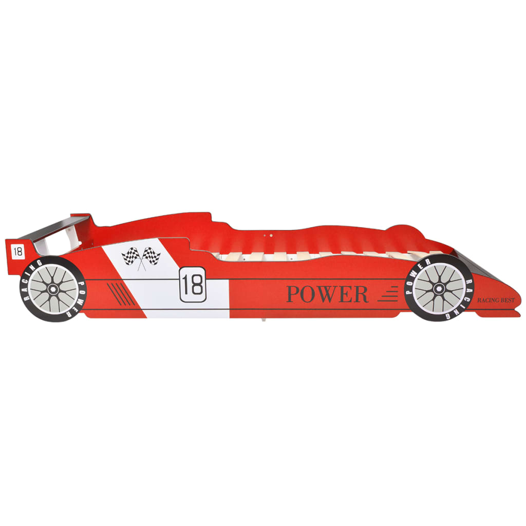 vidaXL Cama carro de corrida para crianças 90x200 cm vermelho