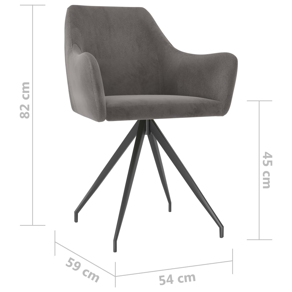 vidaXL Cadeiras de jantar 4 pcs veludo cinzento-escuro