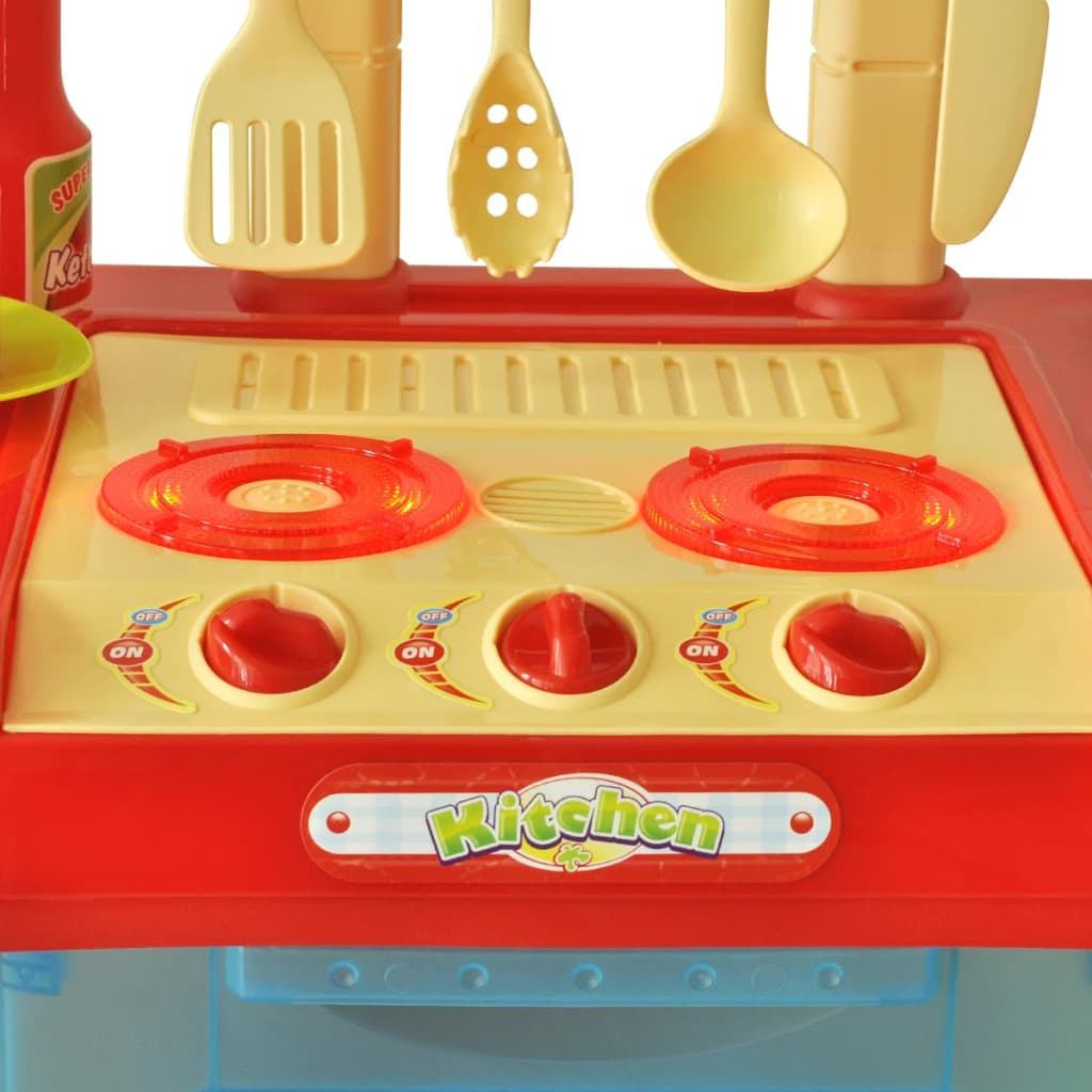 Cozinha brinquedo com luzes e efeitos sonoros para crianças