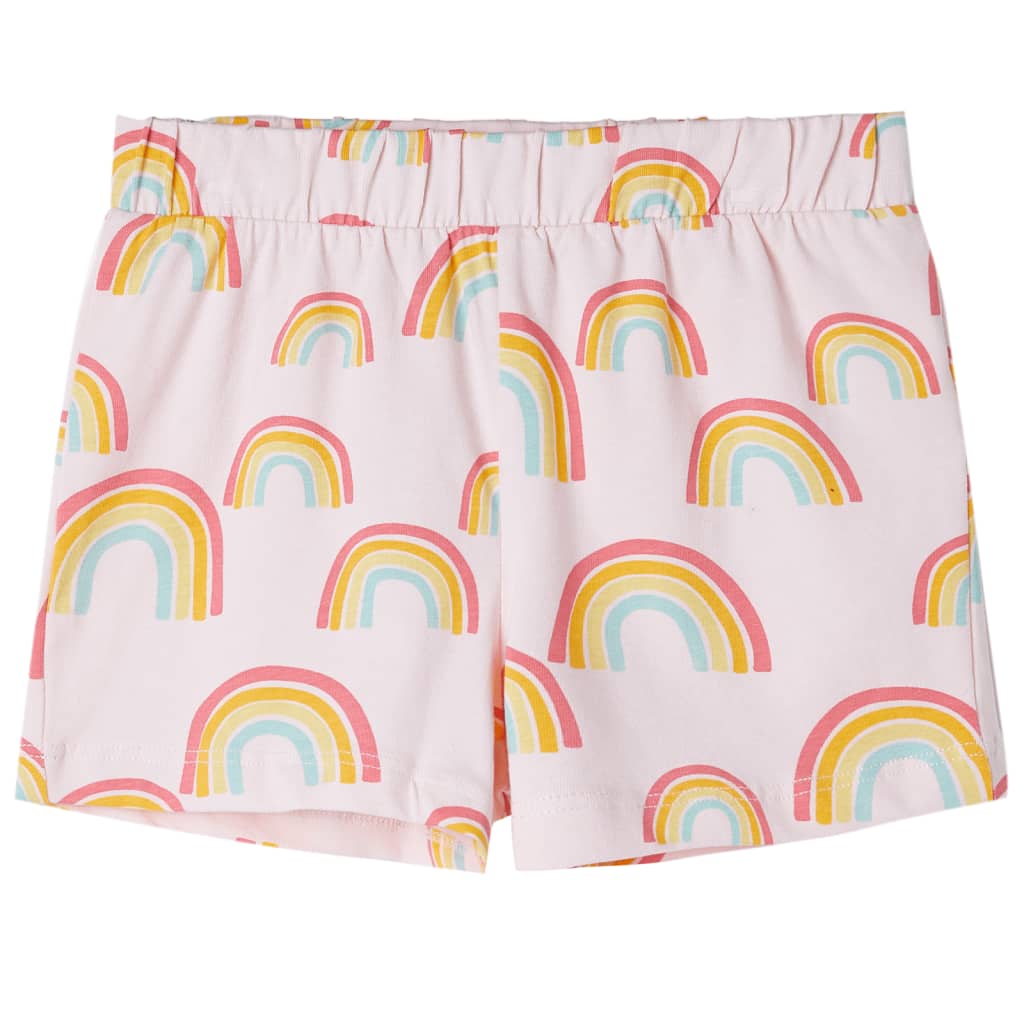 Pijama de manga curta para criança rosa-suave 92