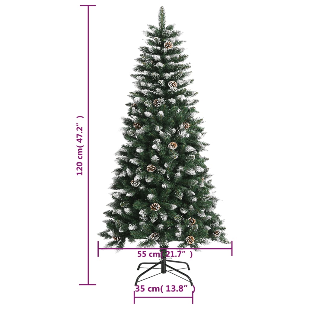 vidaXL Árvore de Natal artificial com suporte 120 cm PVC verde