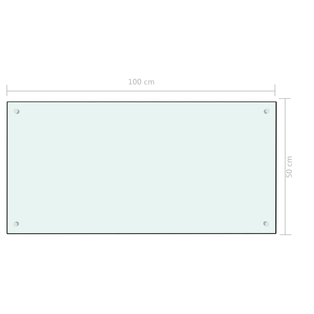 vidaXL Painel anti-salpicos de cozinha 100x50cm vidro temperado branco