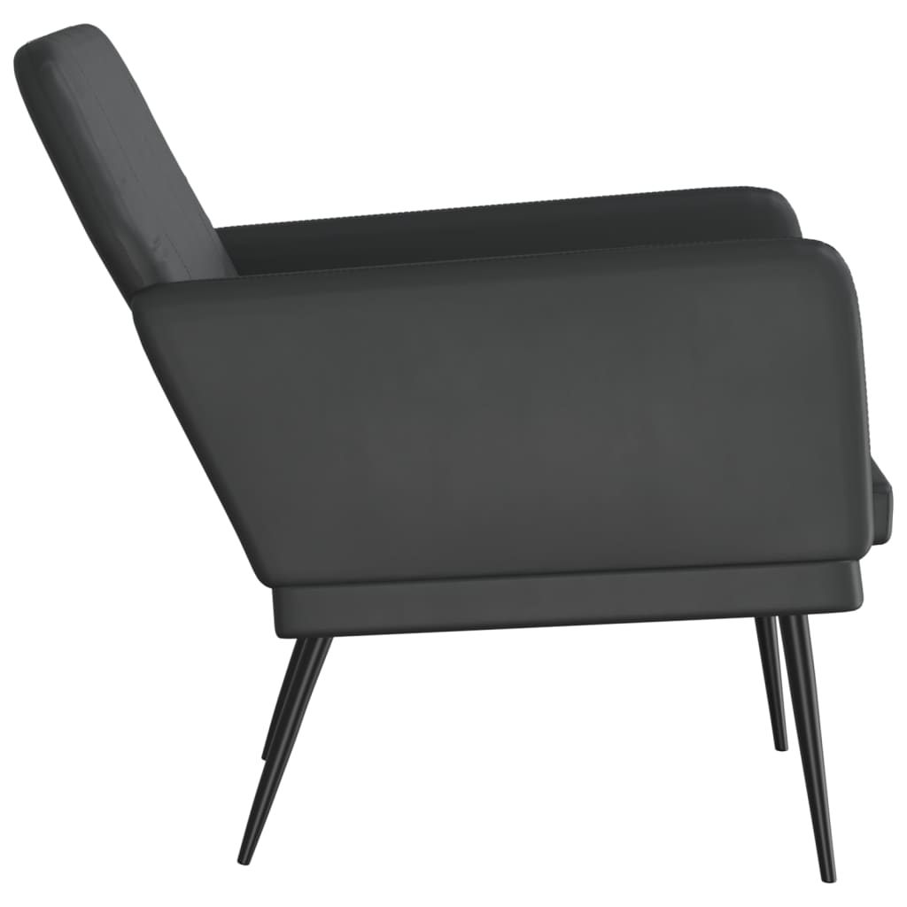 vidaXL Cadeira com apoio de braços 61x78x80 cm couro artificial preto