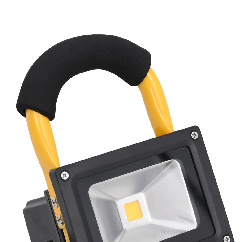 vidaXL Holofote LED recarregável c/ pega 10 W branco quente