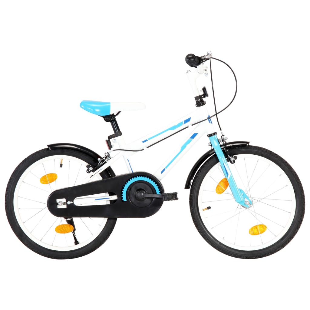vidaXL Bicicleta de criança roda 18" azul e branco