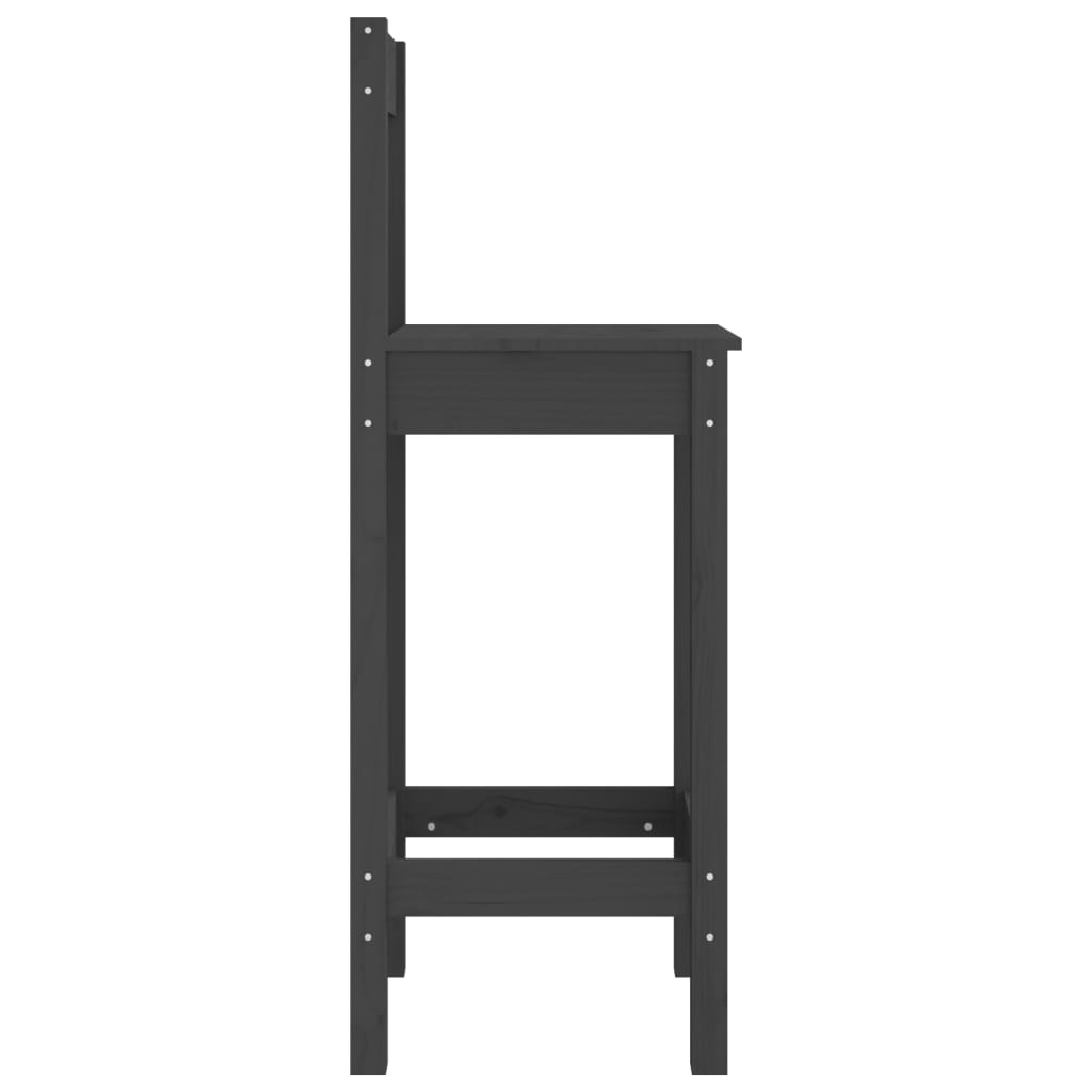 vidaXL Cadeiras de bar 2 pcs 40x41,5x112 cm pinho maciço cinzento