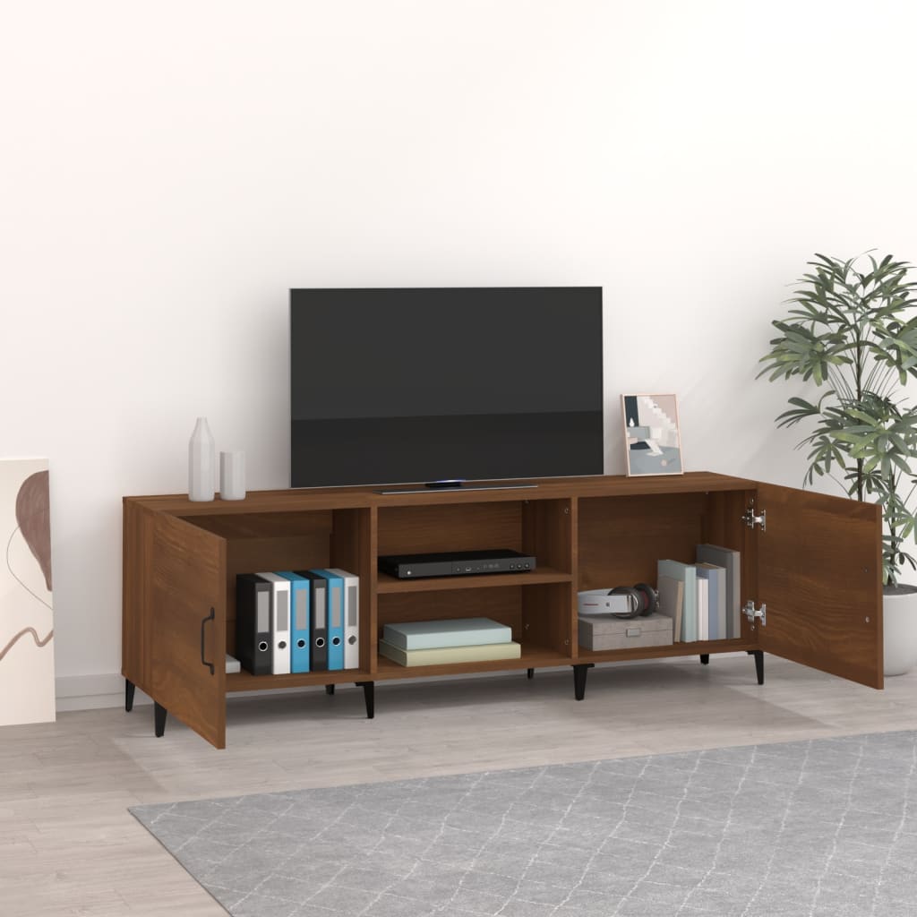 vidaXL Móvel de TV 150x30x50 cm derivados de madeira carvalho castanho