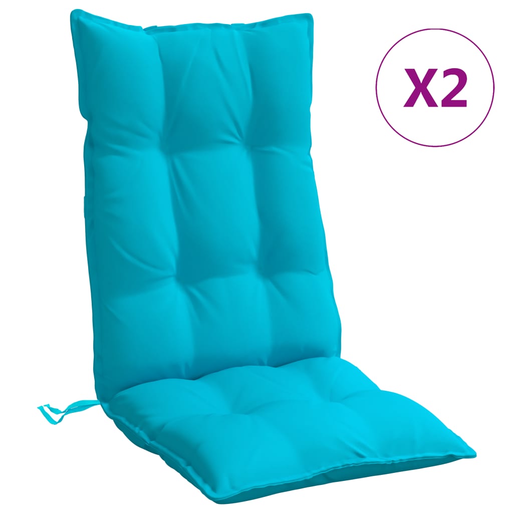 vidaXL Almofadões cadeira de encosto alto 2 pcs tecido oxford turquesa
