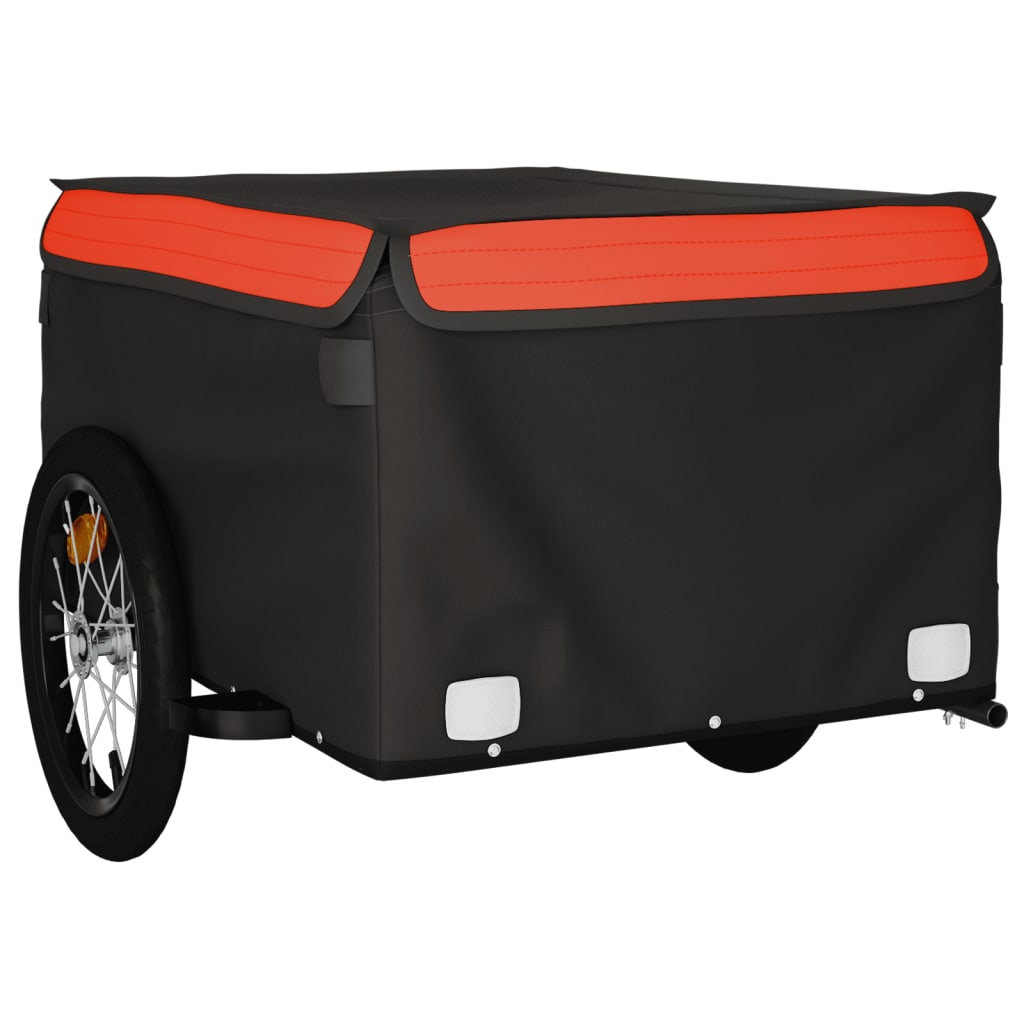 vidaXL Reboque para bicicleta 45 kg ferro preto e laranja