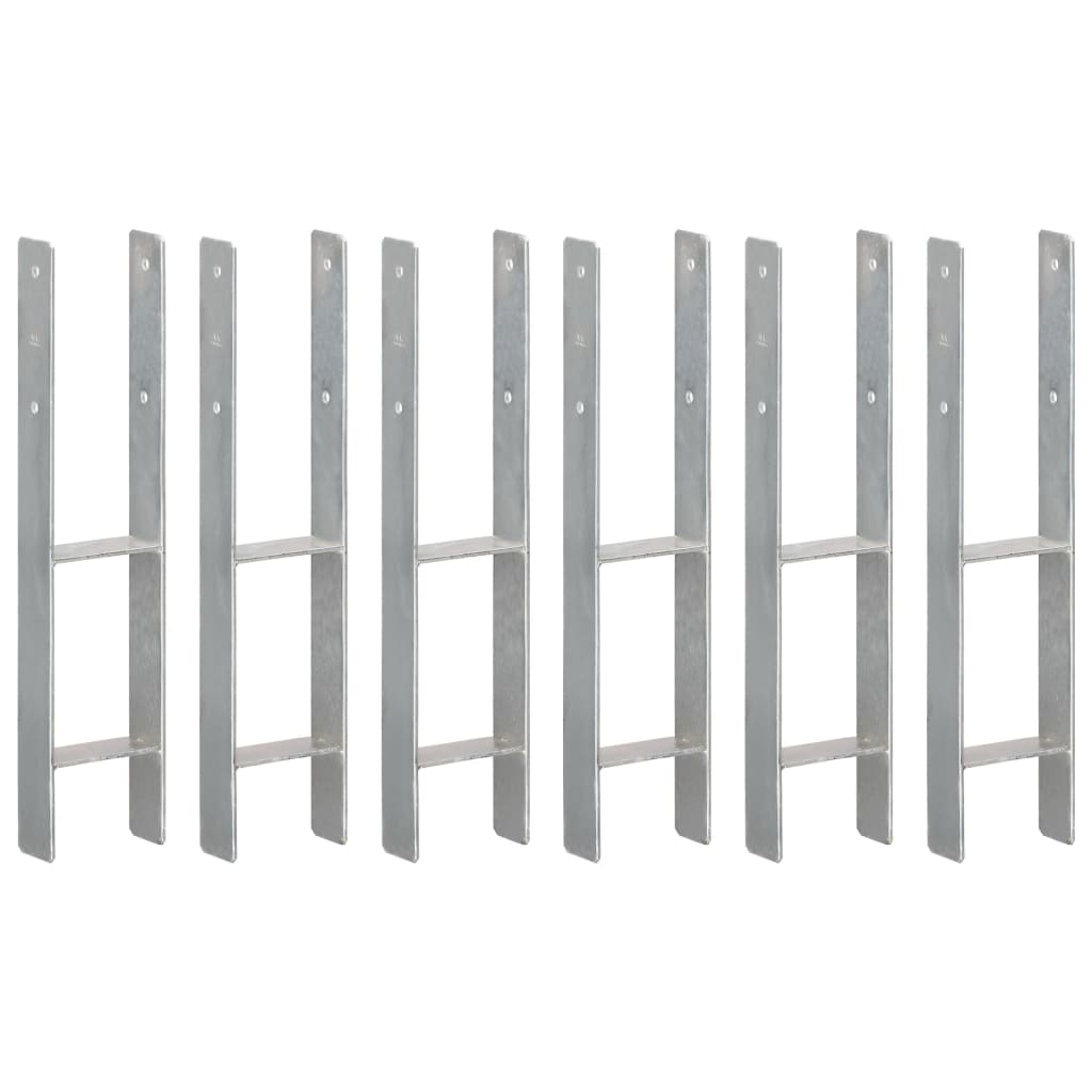 vidaXL Âncoras de vedação 6 pcs 12x6x60 cm aço galvanizado prateado