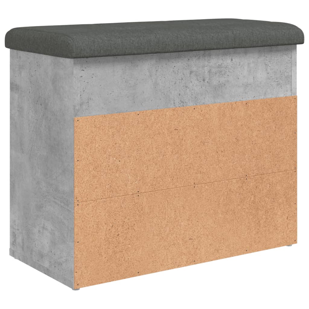 vidaXL Banco sapateira 62x32x50 cm derivados madeira cinzento cimento