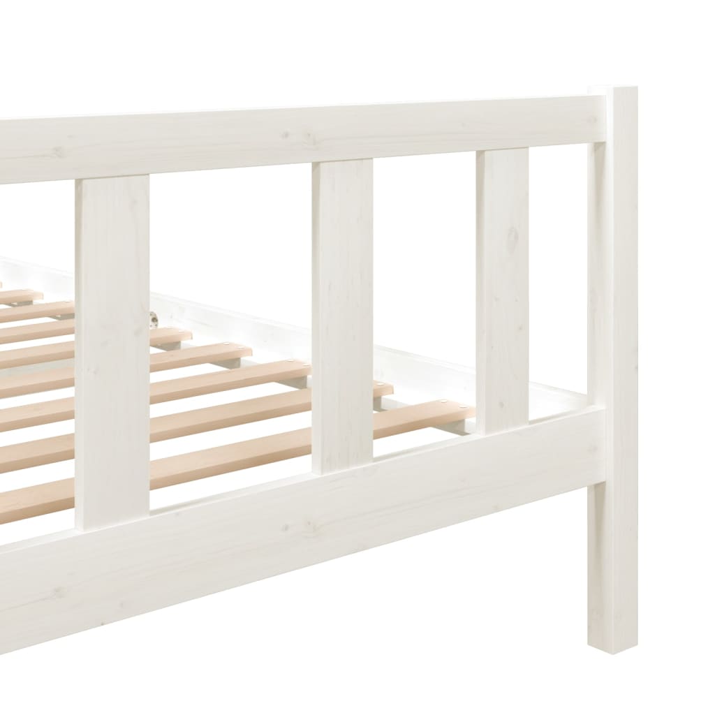 vidaXL Estrutura de cama 120x200 cm madeira maciça branco
