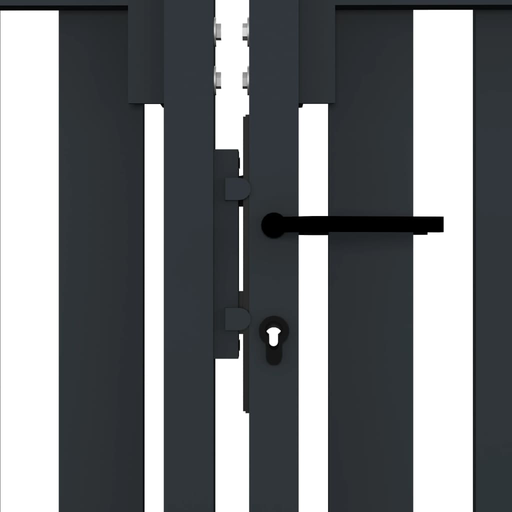 vidaXL Portão de cerca com porta dupla 306x220 cm aço antracite